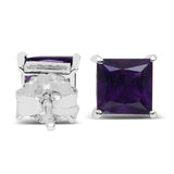 2.00 Carat Genuine Amethyst .925 Sterling Silver Earrings - Fashion Apparel 