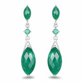 8.52 Carat Dyed Emerald & Emerald .925 Sterling Silver Earrings - Fashion Apparel 