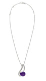 Rhodium Plated Sterling Silver Pendant With Amethyst Gemstone Which Creates A Magic - Fashion Apparel 