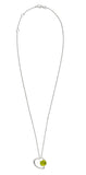 Rhodium Plated Peridot Gemstone Embedded In Sterling Silver Pendant - Fashion Apparel 