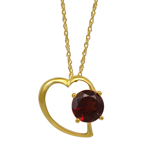 Garnet Stone Based Sterling Silver Pendant With Super-Fine Rhodium Plating - Fashion Apparel 