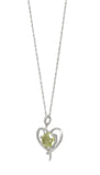 Romantic Sterling Silver Pendant, Sporting Rhodium Plating With Green Amethyst Gemstone - Fashion Apparel 