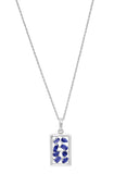 Marvelous Rhodium Plated Sterling Silver Pendant Embedded in Multi-Shaped Iolite Gemstones - Fashion Apparel 