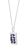 Marvelous Rhodium Plated Sterling Silver Pendant Embedded in Multi-Shaped Iolite Gemstones - Fashion Apparel 