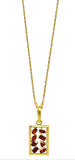 Classy Designed Gold Plated Sterling Silver Pendant Embedded in Garnet Multi Gemstones - Fashion Apparel 