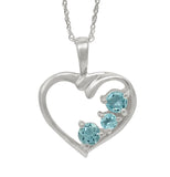 Magnificence Of Round Blut Topaz In Sterling Silver And Rhodium Plating Pendant - Fashion Apparel 