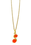 Dazzling Multi-Faceted Carnelian Gems In Gold Plated Sterling Silver Pendant - Fashion Apparel 