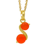 Dazzling Multi-Faceted Carnelian Gems In Gold Plated Sterling Silver Pendant - Fashion Apparel 