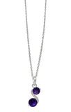 Sterling Silver Pendant In Rhodium Plating, Embellished With Rounded Amethyst - Fashion Apparel 