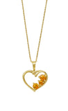 A Sterling Silver Pendant That Defines The Inner You - With Round Citrine Stones And Gold Plating - Fashion Apparel 