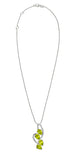 Sterling Silver Pendant Embellished With Pan-Shaped Peridots And Plated In Rhodium - Fashion Apparel 