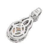 White Topaz With Opal And Tanzanite Silver Sterling Pendant Plated With Rhodium. - Fashion Apparel 