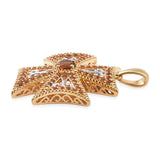Studded Madira Citrine Pendant With Yellow Gold Embellishments And Suspension - Fashion Apparel 