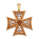 Studded Madira Citrine Pendant With Yellow Gold Embellishments And Suspension - Fashion Apparel 