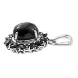 Black Star Diopside And Black Spinel Polished Gemstones Crafted In The Premium Quality Rhodium Plated Sterling Silver Pendant - Fashion Apparel 