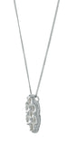 Aquamarine And White Topaz Sterling Silver Pendant Set In Rhodium - Fashion Apparel 