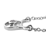 Rhodium Plated Sterling Silver Pendant With Polished Natural White Zircon Gemstones - Fashion Apparel 