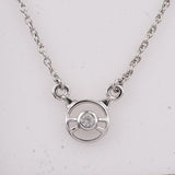 Rhodium Plated Sterling Silver Pendant With Polished Natural White Zircon Gemstones - Fashion Apparel 