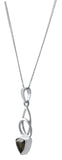 Smokey Quartz Sterling Silver Necklace Set In Rhodium - Fashion Apparel 