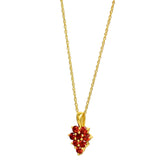 Gold Plated Sterling Silver Pendant With Round Garnet Stones - Fashion Apparel 