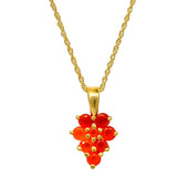 Round Carnelian Stones Fashioned In A Gold Plated Sterling Silver Pendant - Fashion Apparel 