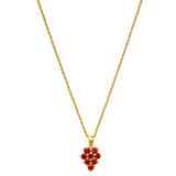 Gold Plated Sterling Silver Pendant With Round Garnet Stones - Fashion Apparel 