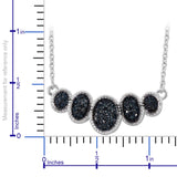 Sterling Silver Necklace With Rhodium Plating And Black Diamond Of S14 Clarity. - Fashion Apparel 