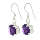 The Rhodium Plated Amethyst Stoned Silver Sterling Earrings - Fashion Apparel 
