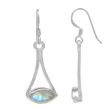 Sparkling Sterling Silver Earring With Moonstone And Rhodium Plating - Fashion Apparel 