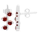Elegant Sterling Silver Earring With Gold Plating And Garnet Stones - Fashion Apparel 