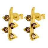 Studded Sterling Silver Drop Earrings With Multiple Amethyst Stones - Fashion Apparel 