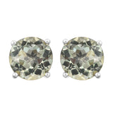 Rhodium Plated Sterling Silver Earring With Neon Blue Coated Topaz Gemstones. - Fashion Apparel 