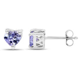 0.90 Carat Genuine Tanzanite .925 Sterling Silver Earrings - Fashion Apparel 