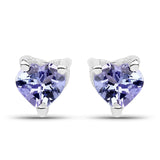 0.90 Carat Genuine Tanzanite .925 Sterling Silver Earrings - Fashion Apparel 