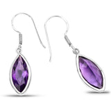 8.16 Carat Genuine Amethyst .925 Sterling Silver Earrings - Fashion Apparel 