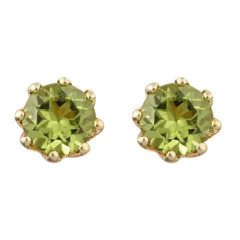 Peridot Studded Sterling Silver Earring With Yellow Gold Plating. - Fashion Apparel 