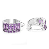 5.56 Carat Genuine Amethyst .925 Sterling Silver Earrings - Fashion Apparel 