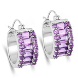 5.56 Carat Genuine Amethyst .925 Sterling Silver Earrings - Fashion Apparel 