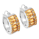 5.56 Carat Genuine Citrine .925 Sterling Silver Earrings - Fashion Apparel 