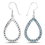 4.10 Carat Genuine London Blue Topaz .925 Sterling Silver Earrings - Fashion Apparel 