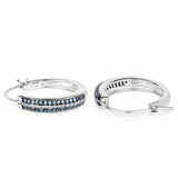 0.48 Carat Genuine Blue Diamond and White Diamond .925 Sterling Silver Earrings - Fashion Apparel 