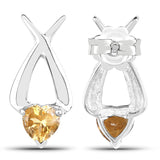 1.40 Carat Genuine Citrine .925 Sterling Silver Earrings - Fashion Apparel 