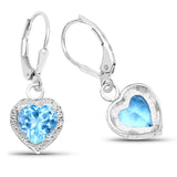 4.20 Carat Genuine Swiss Blue Topaz .925 Sterling Silver Earrings - Fashion Apparel 