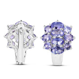3.48 Carat Genuine Tanzanite .925 Sterling Silver Earrings - Fashion Apparel 
