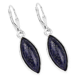 13.90 Carat Genuine Lapis .925 Sterling Silver Earrings - Fashion Apparel 
