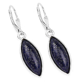 13.90 Carat Genuine Lapis .925 Sterling Silver Earrings - Fashion Apparel 