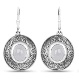 5.70 Carat Genuine Milky Aquamarine .925 Sterling Silver Earrings - Fashion Apparel 