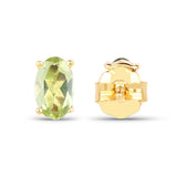 0.46 Carat Genuine Peridot 10K Yellow Gold Earrings - Fashion Apparel 