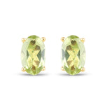 0.46 Carat Genuine Peridot 10K Yellow Gold Earrings - Fashion Apparel 