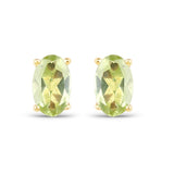 0.46 Carat Genuine Peridot 10K Yellow Gold Earrings - Fashion Apparel 